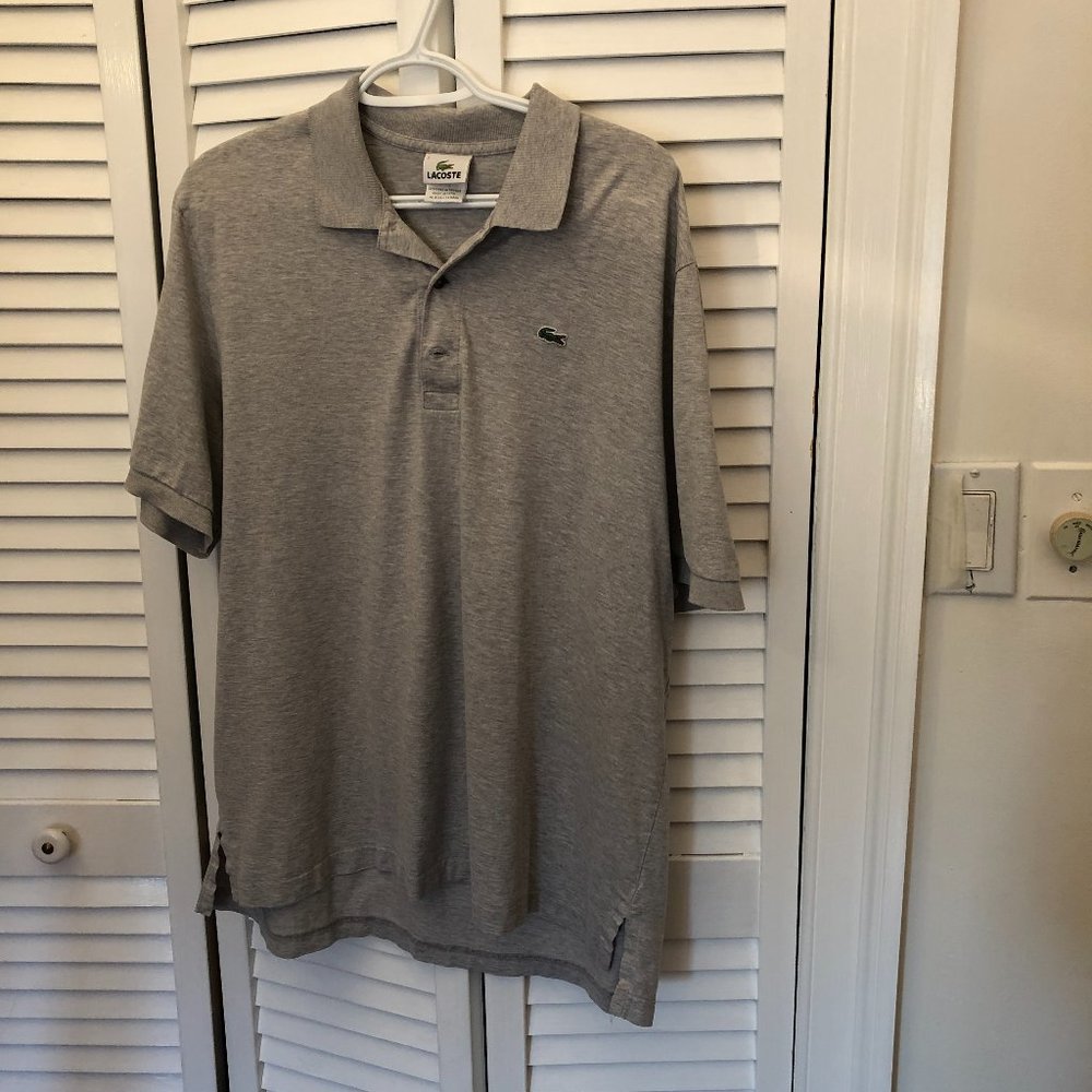 Lacoste men solid gray polo shirt, 2XL
